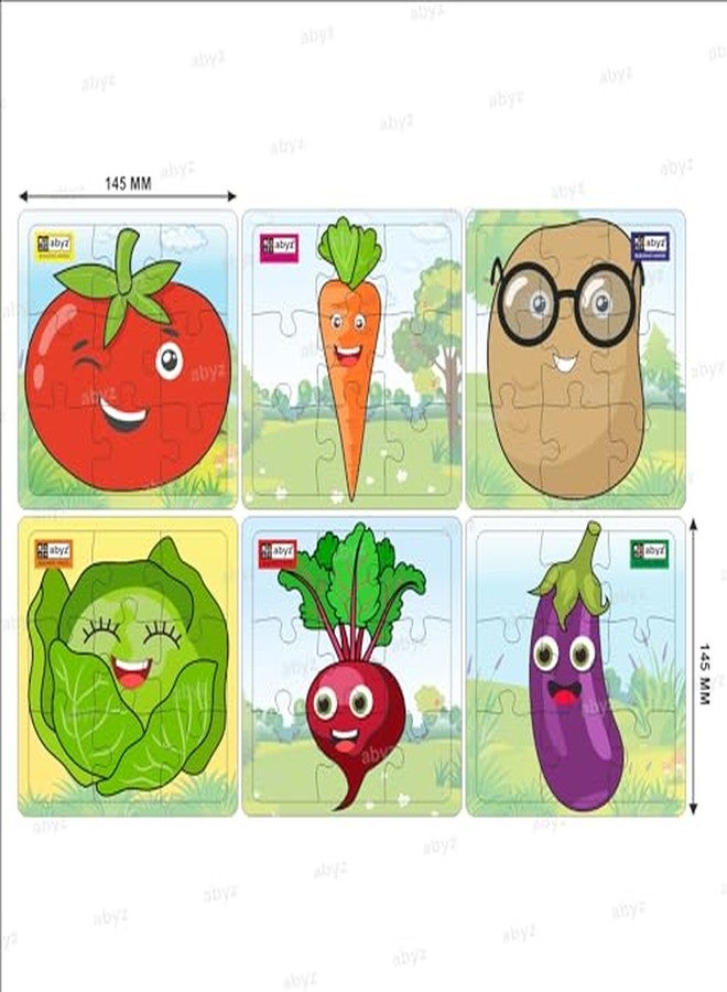 ABYZ Wooden Jigsaw Puzzle - Vegetable Playset for Fun Educational & Little Explorers, 9-Pieces & Pack of 2 Fun Games with Multicolor | Birthday Gift Kids. - Image 3